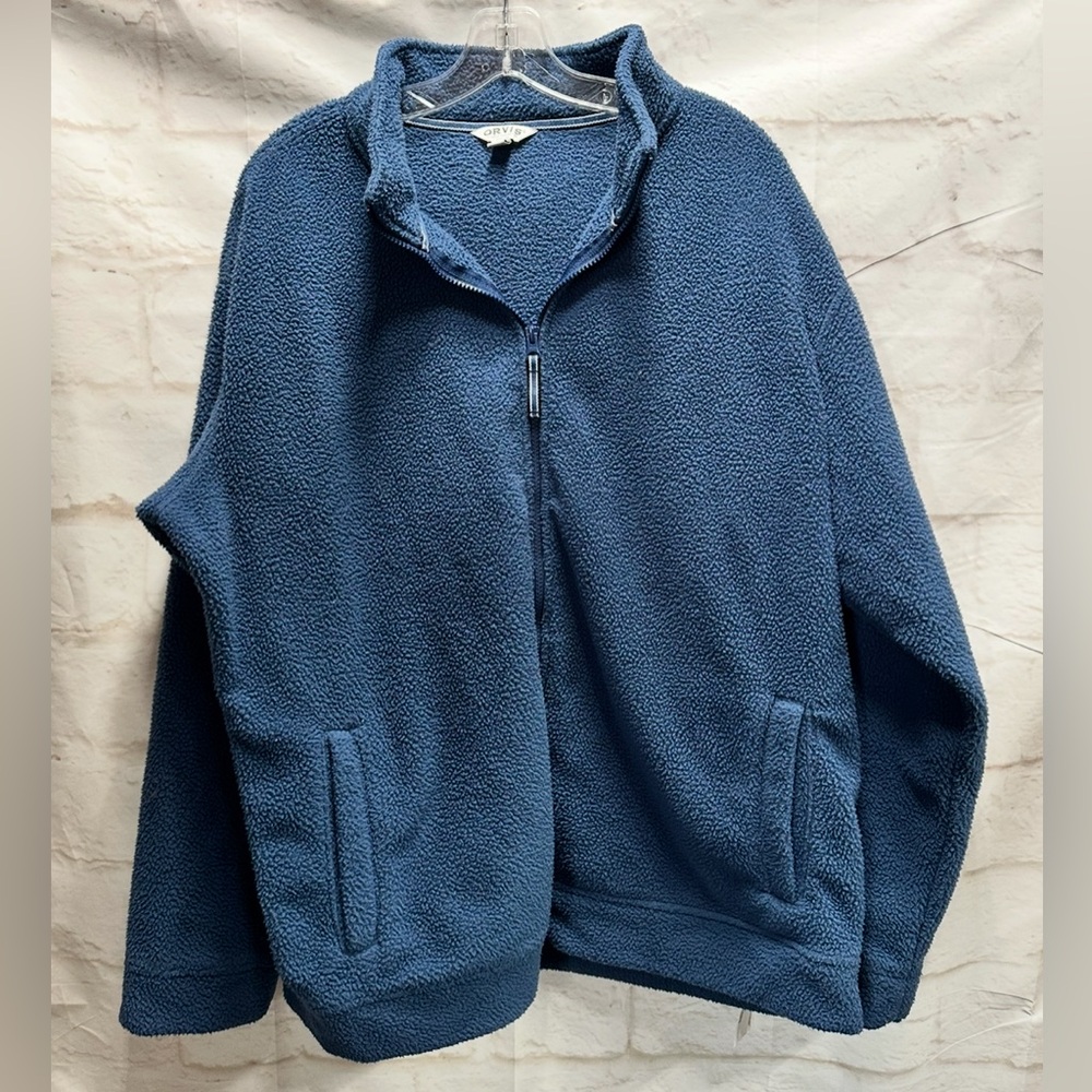 Orvis blue fleece zip up men’s size XL‎